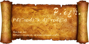 Püspök Árpád névjegykártya